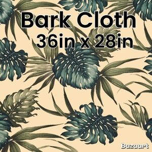 Tropical Leaf Print Bark Cloth